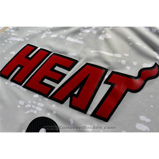 Maglia Luci Della Citta Miami Heat Dwyane Wade #3 Grigio